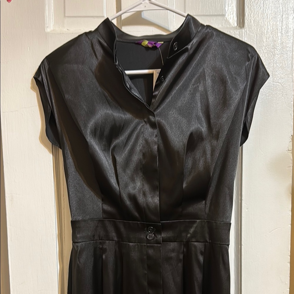 Elegant Black Satin Dress